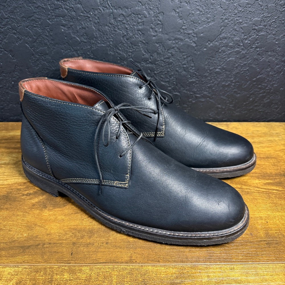 Johnston & Murphy 25-2021 Black Leather Chukka Boots Mens Size 11 M